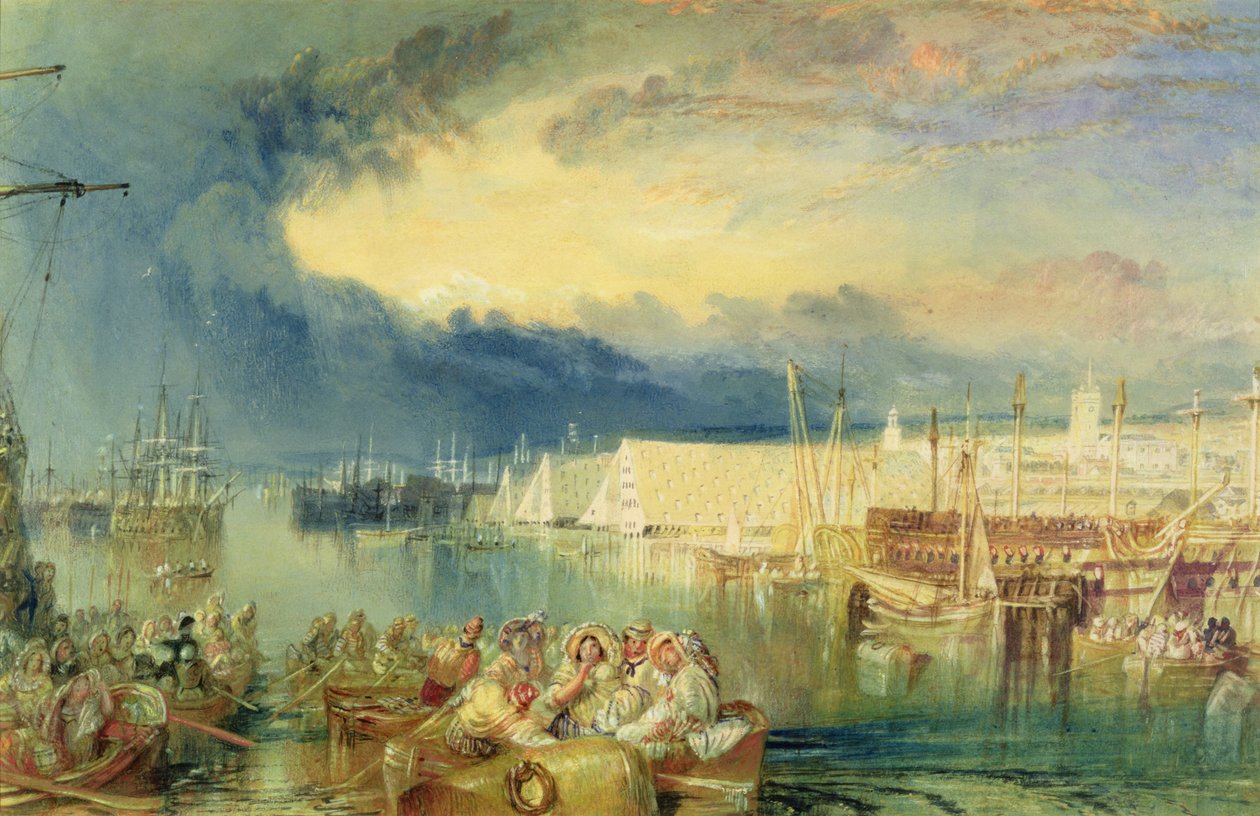 The Dockyard ، Devonport ، c.1825-29 (مرحاض وغواش على ورق) بواسطة جوزيف مالورد وليام تورنر