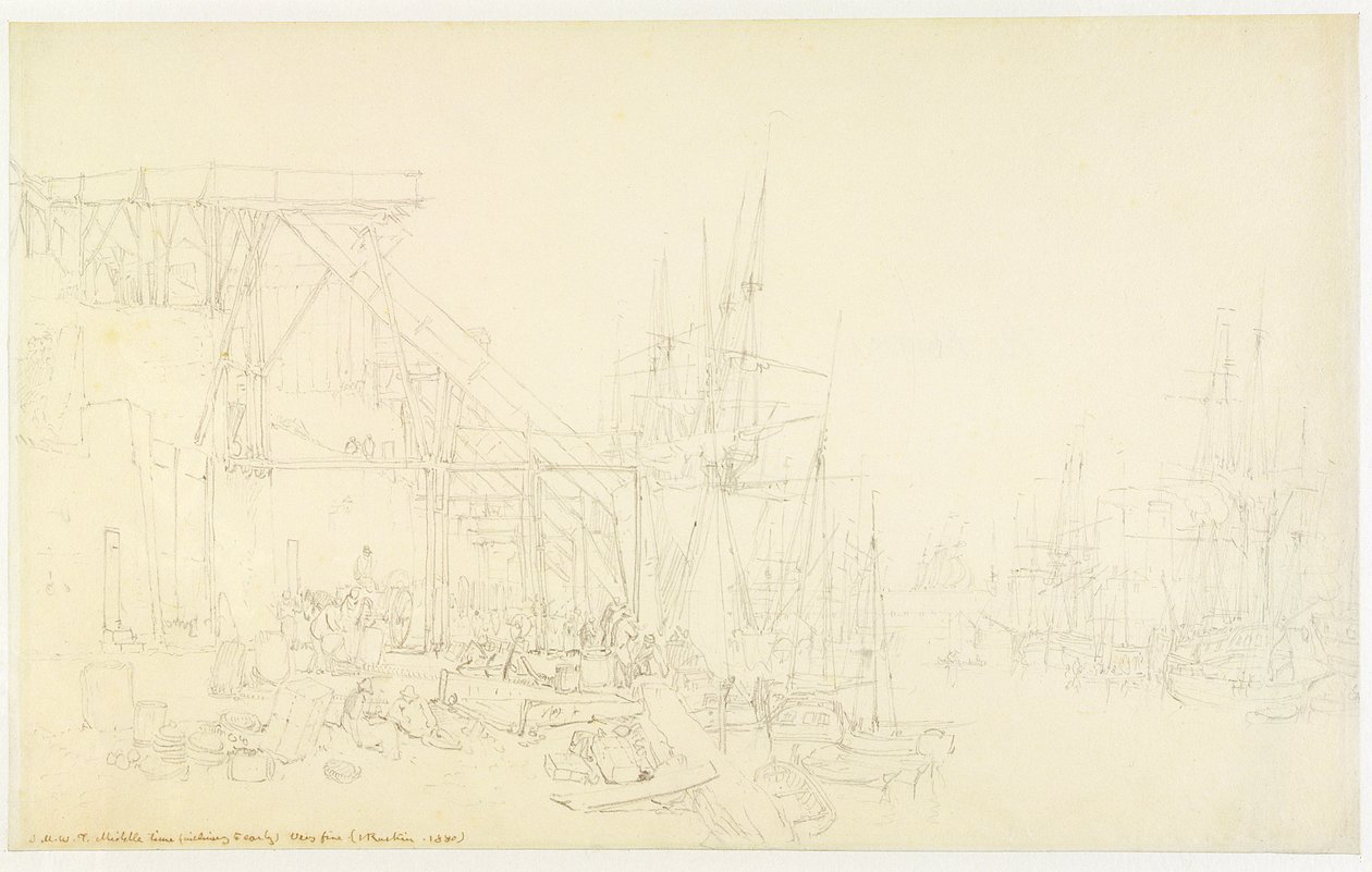 &39;The Hurries&39; ، تحميل قوارب الفحم ، North Shields ، c.1795 (الجرافيت على الورق) بواسطة جوزيف مالورد وليام تورنر