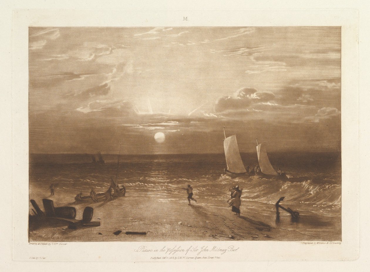 The Mildmay Sea-Piece Liber Studiorum ، الجزء الثامن ، اللوحة 40 ، 11 فبراير 1812. بواسطة جوزيف مالورد وليام تورنر
