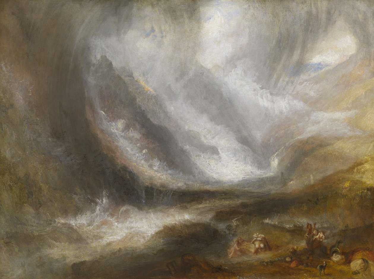 وادي أوستا: عاصفة ثلجية ، أفالانش ، وعاصفة رعدية ، 1836-1837 بواسطة جوزيف مالورد وليام تورنر