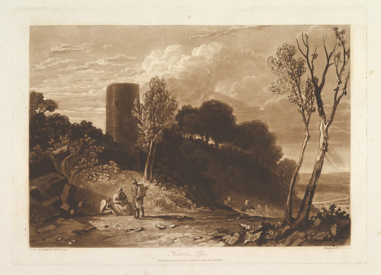 WINCHELSEA Sussex Book Studies ، الجزء 9 ، اللوحة 42 ، 23 أبريل 1812. بواسطة جوزيف مالورد وليام تورنر