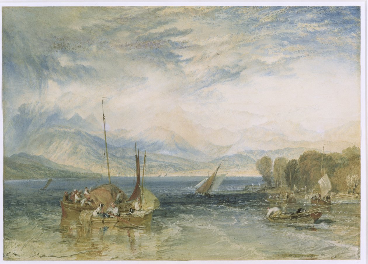 Windermere ، 1821 (مرحاض على ورق) (بعد الترميم) بواسطة جوزيف مالورد وليام تورنر