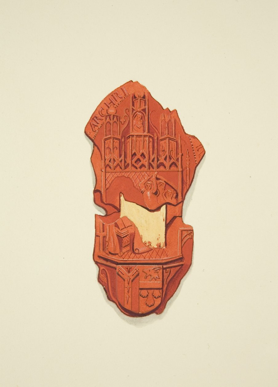 Back of the Seal of Matthew Parker, Archbishop of Canterbury, to Will of Thomas Alyce, Merchant بواسطة جوزيف مانينغ