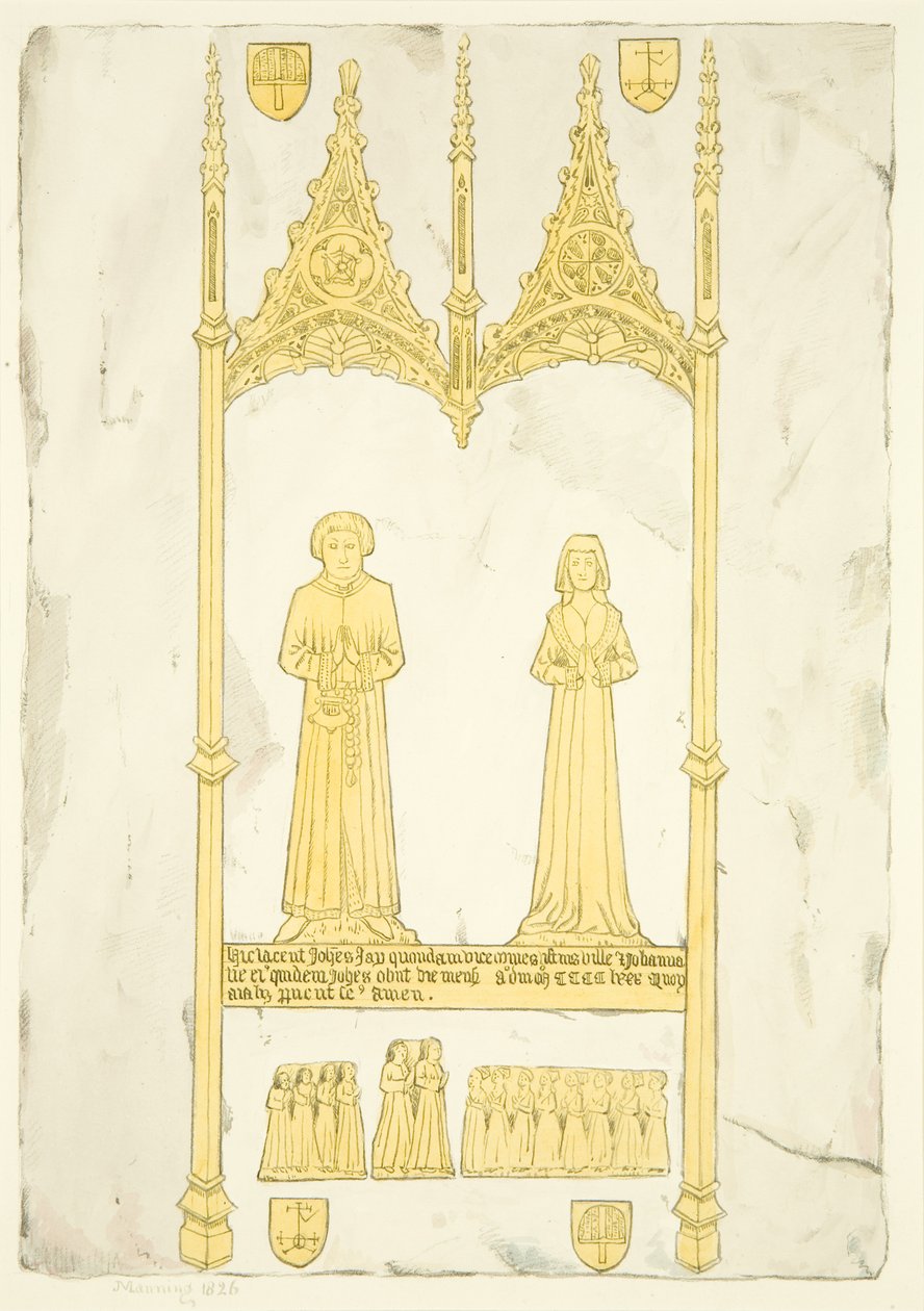 نحاس جون وجونا جاي في St Mary Redcliffe (ألوان مائية على ورق) بواسطة جوزيف مانينغ