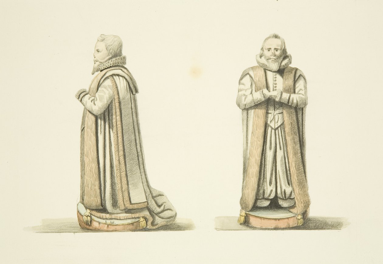 Two views of the effigy of William Swift (watercolor on paper) بواسطة جوزيف مانينغ