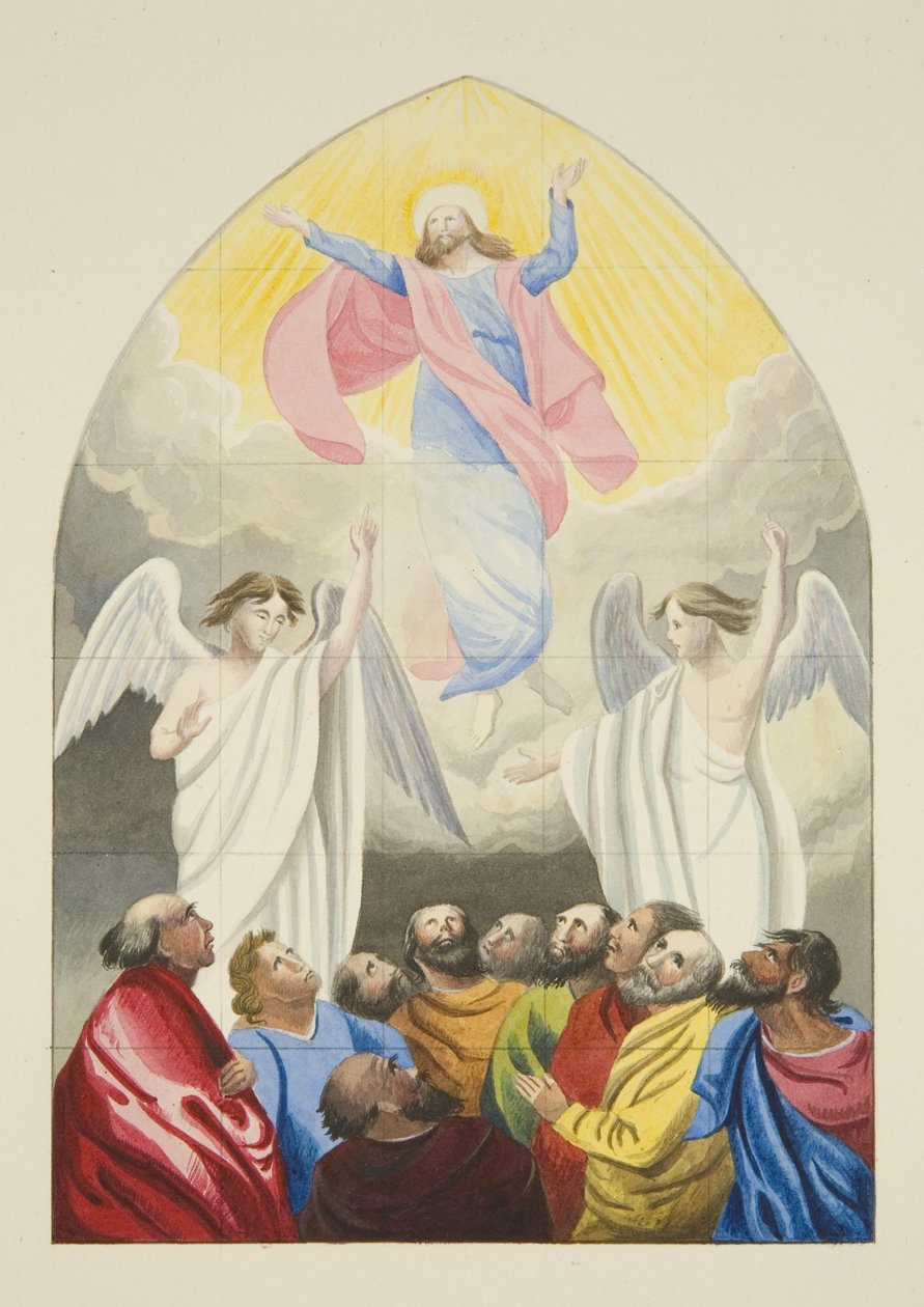 Window designed by Edward Bird, R.A., in Temple Church (watercolor on paper) بواسطة جوزيف مانينغ