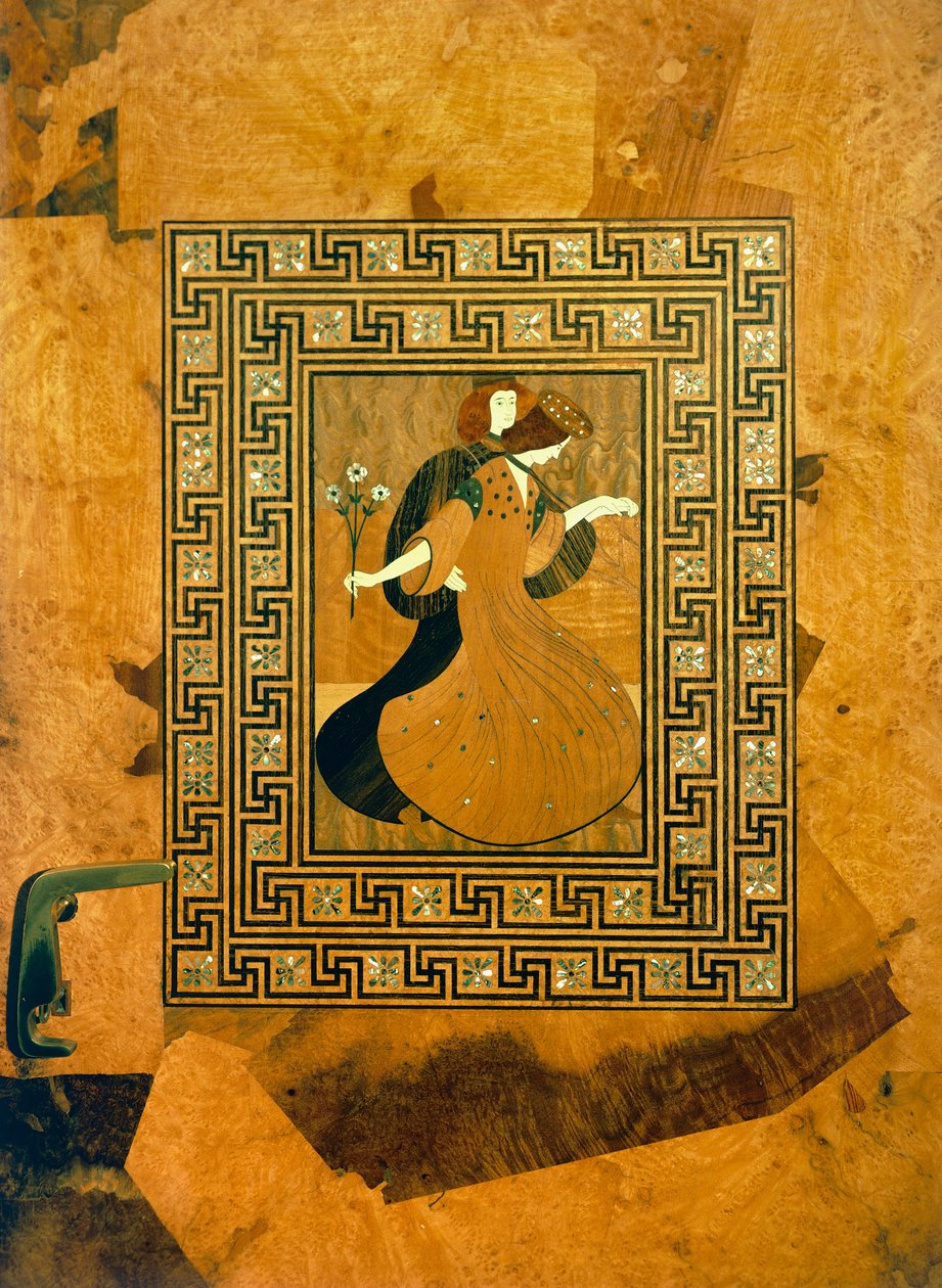 مشهد غالانت ، ترصيع زخرفي على باب قاعة الموسيقى ، رسم جوزيف ماريا أولبريتش (1867-1908) ، فيينا ، النمسا بواسطة جوزيف ماريا أولبريتش