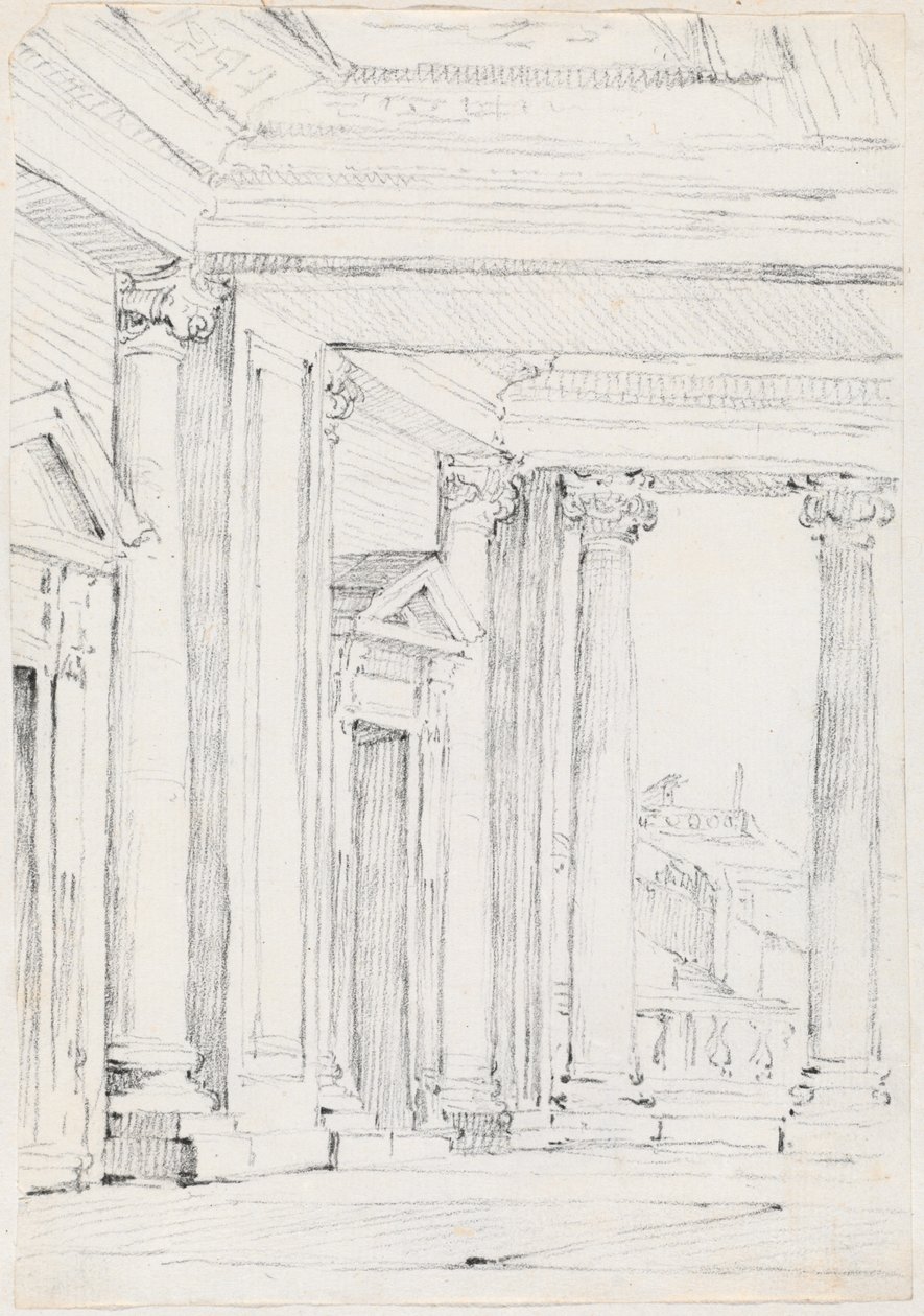 Portico في Palazzo Nuovo ، في Campidoglio بواسطة جوزيف ماري فين