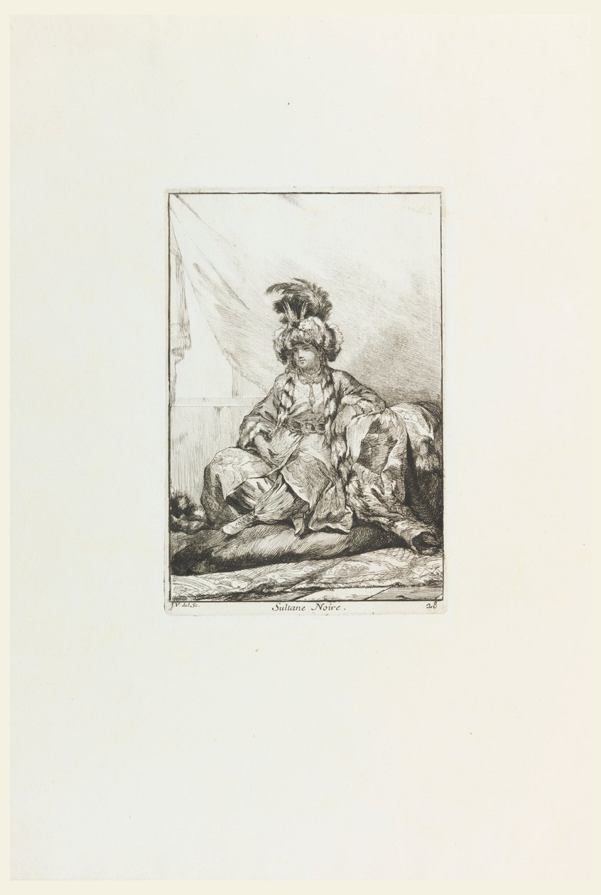 Sultane Noire (The Black Sultana) ، اللوحة 28 من سلسلة Caravanne du Sultan à la Mecque (قافلة السلطان إلى مكة) بواسطة جوزيف ماري فيين الأكبر