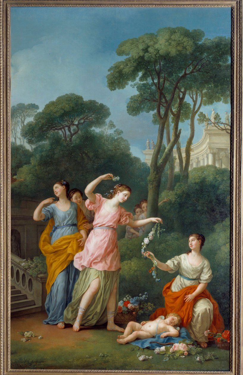 نساء يونانيات شابات أزهار فراق رسمهن جوزيف ماري فيين (1716-1809) 1773 صن. 3،35x1،94 م بواسطة جوزيف ماري ، الأكبر فين