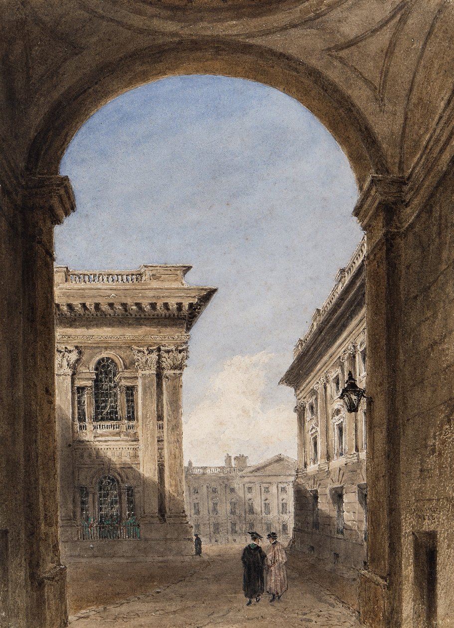 بوابة كانتربري وكريس تشيرتش كواد ، أكسفورد ، 1833 (مرحاض على ورق) بواسطة جوزيف موراي إينس
