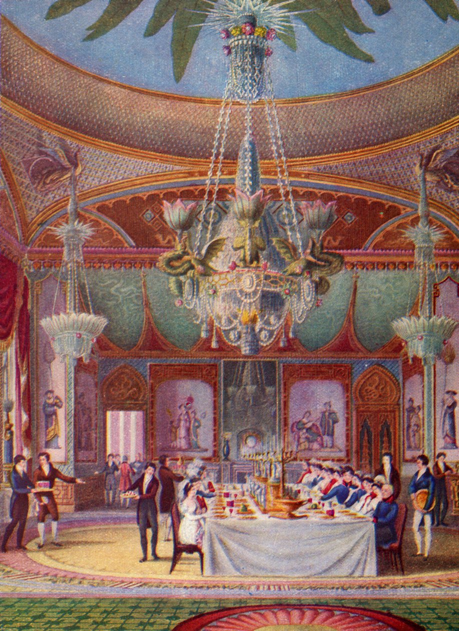 مأدبة في الجناح الملكي ، برايتون ، c1827 ، 1938 بواسطة جوزيف ناش