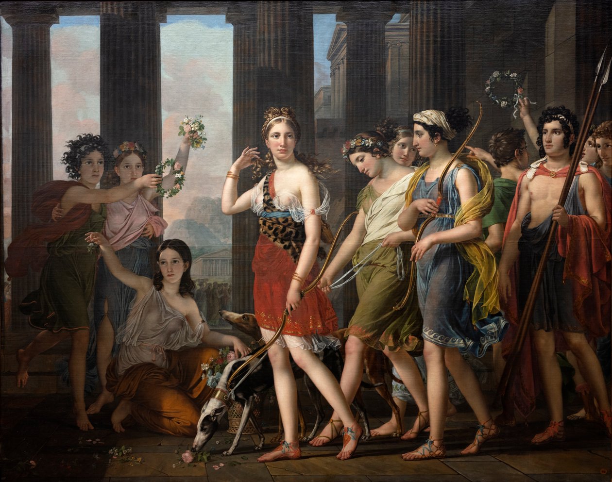 أنثيا الجميلة تقود رفاقها إلى معبد ديانا في أفسس حوالي عام 1820 (زيت على قماش) بواسطة جوزيف بيلينك