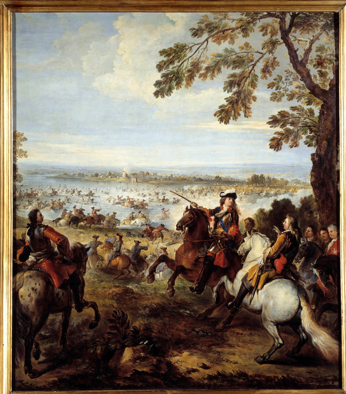 Passage of the Rhine by the Armee of Louis XIV (1638-1715), a Tholhuis Painting by Joseph Parrocel (1646-1704) Sun. 2,34x1,64 m بواسطة جوزيف باروسيل