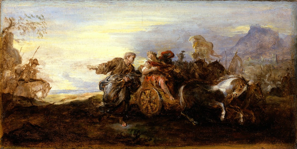 مشهد من التاريخ القديم ، c.1680-90 (زيت على ورق على قماش) بواسطة جوزيف باروسيل