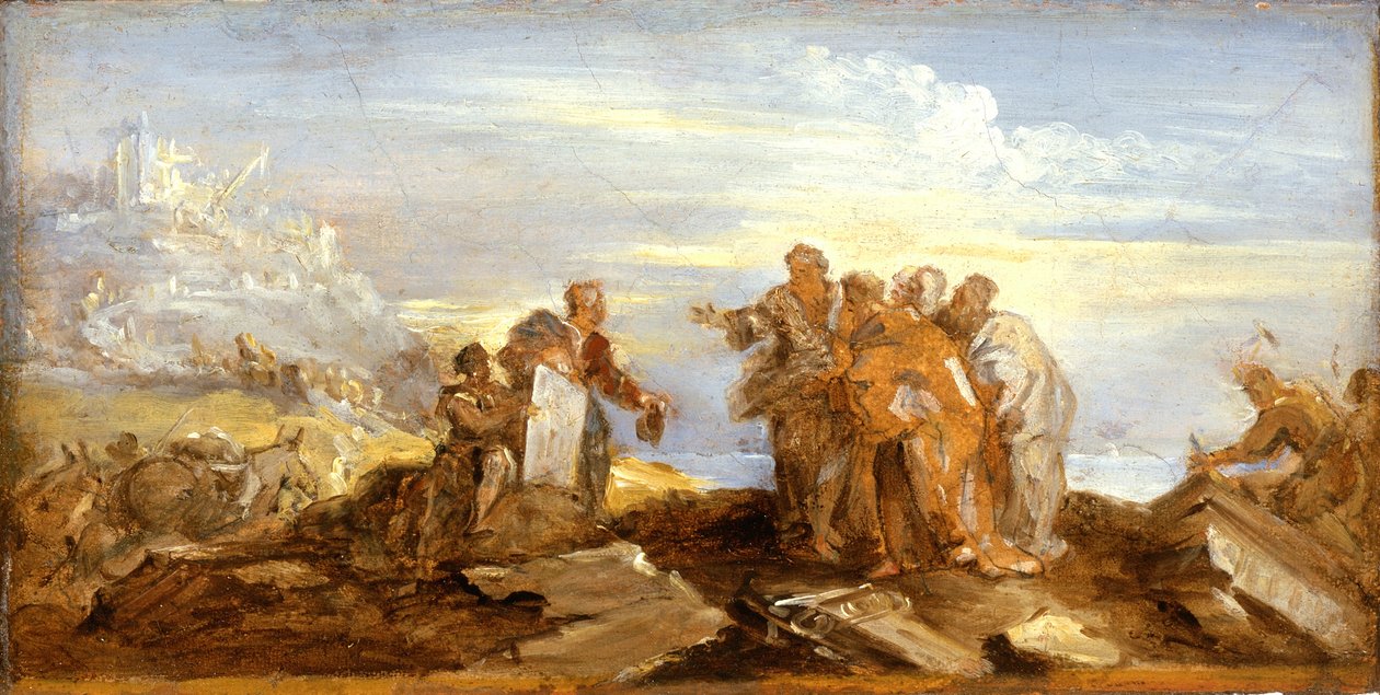 مشهد من التاريخ القديم ، c.1680-90 (زيت على ورق على قماش) بواسطة جوزيف باروسيل