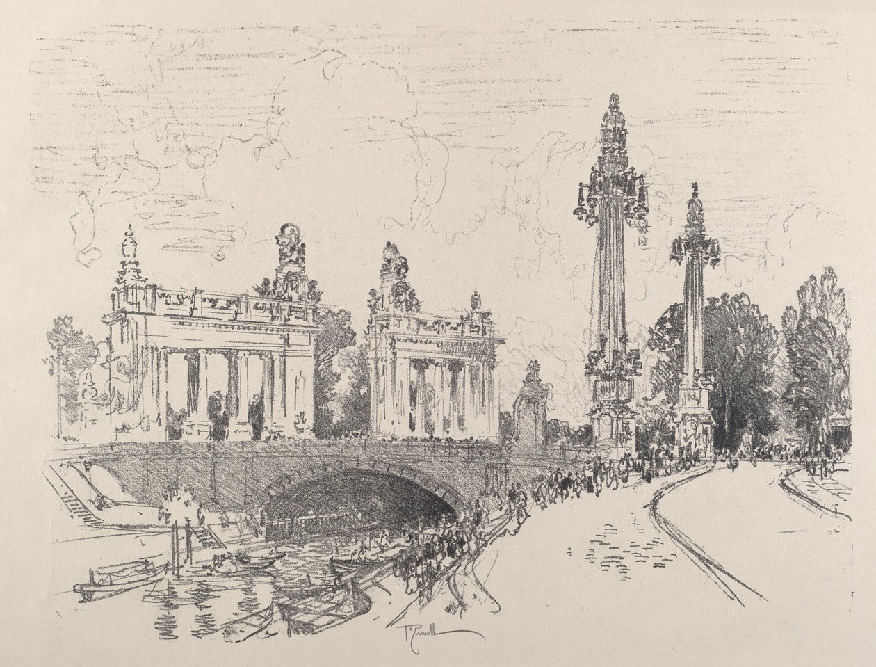 جسر في شارلوتنبورغ ، 1921. بواسطة جوزيف بينيل