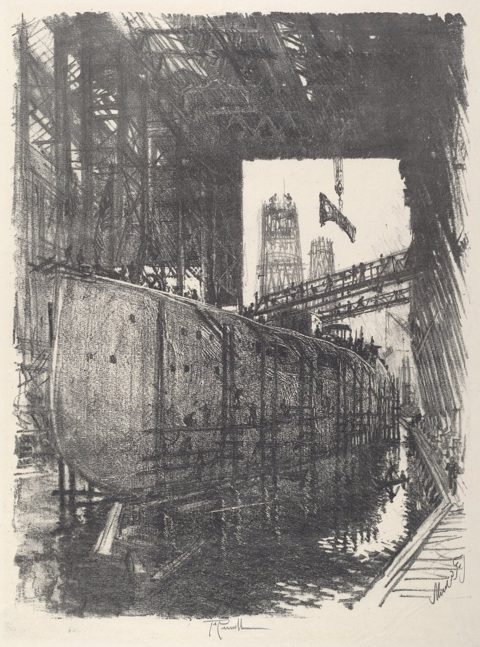 بناء البارجة ، 1917. بواسطة جوزيف بينيل