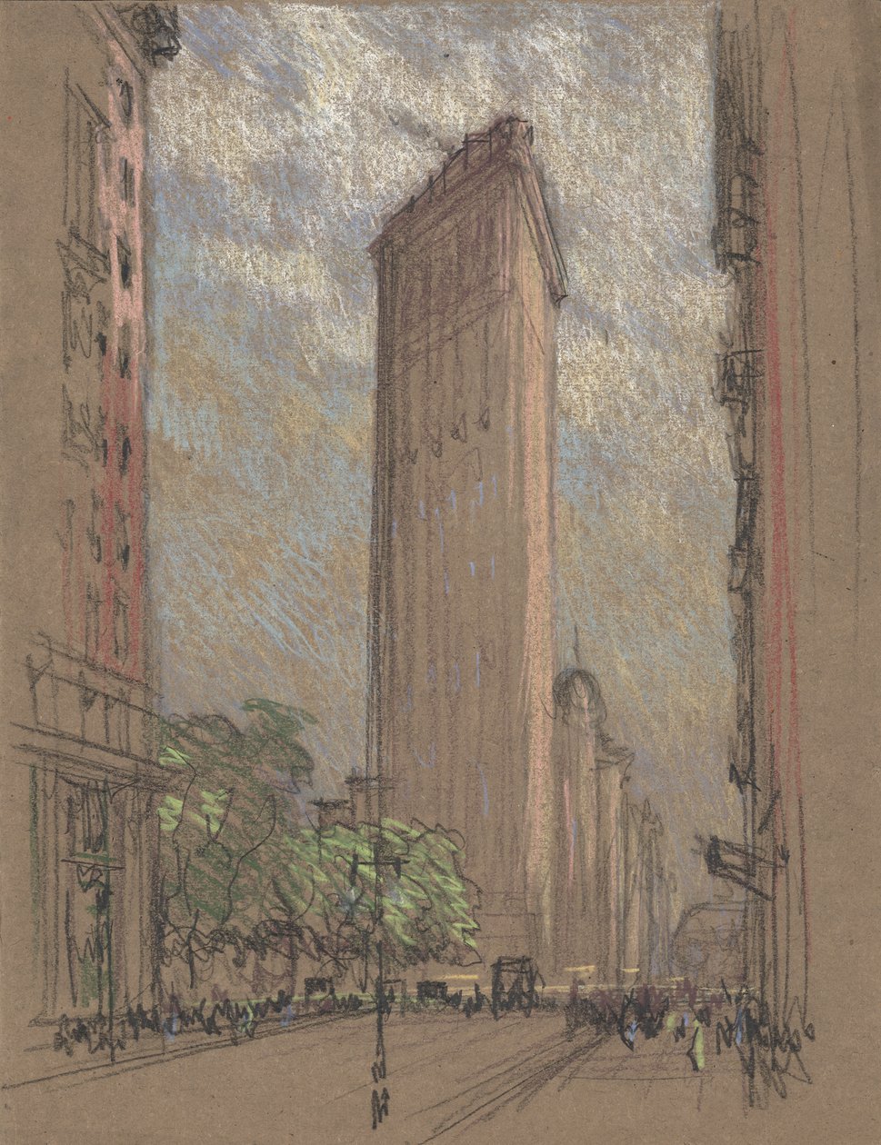 رسم مبنى فلاتيرون بواسطة بينيل ، حوالي 1904 (قلم رصاص وقلم تلوين على ورق) بواسطة جوزيف بينيل