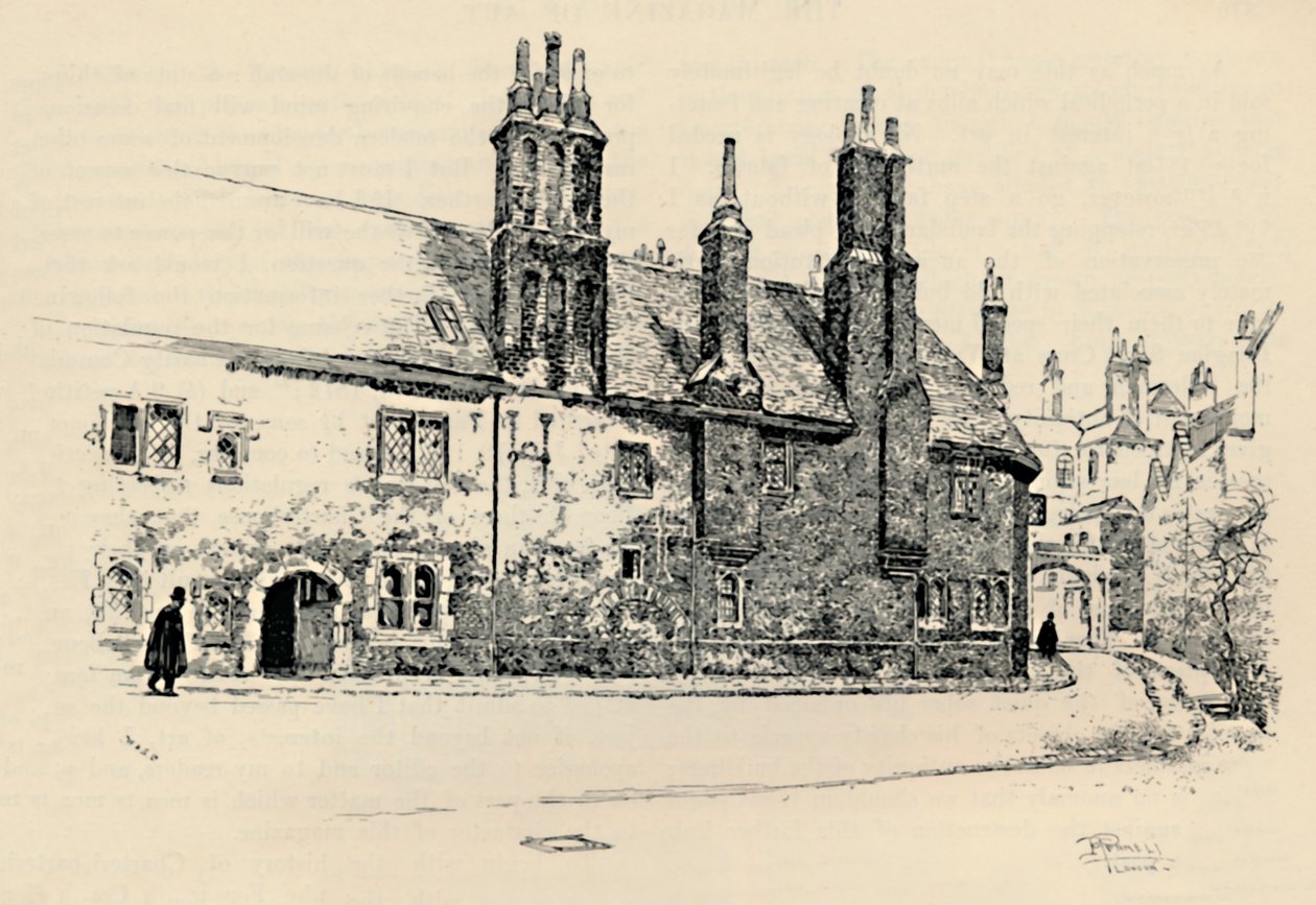 Old Charterhouse: الواجهة الخارجية لمحكمة Washhouse ، مع البوابة الداخلية ، 1886 بواسطة جوزيف بينيل