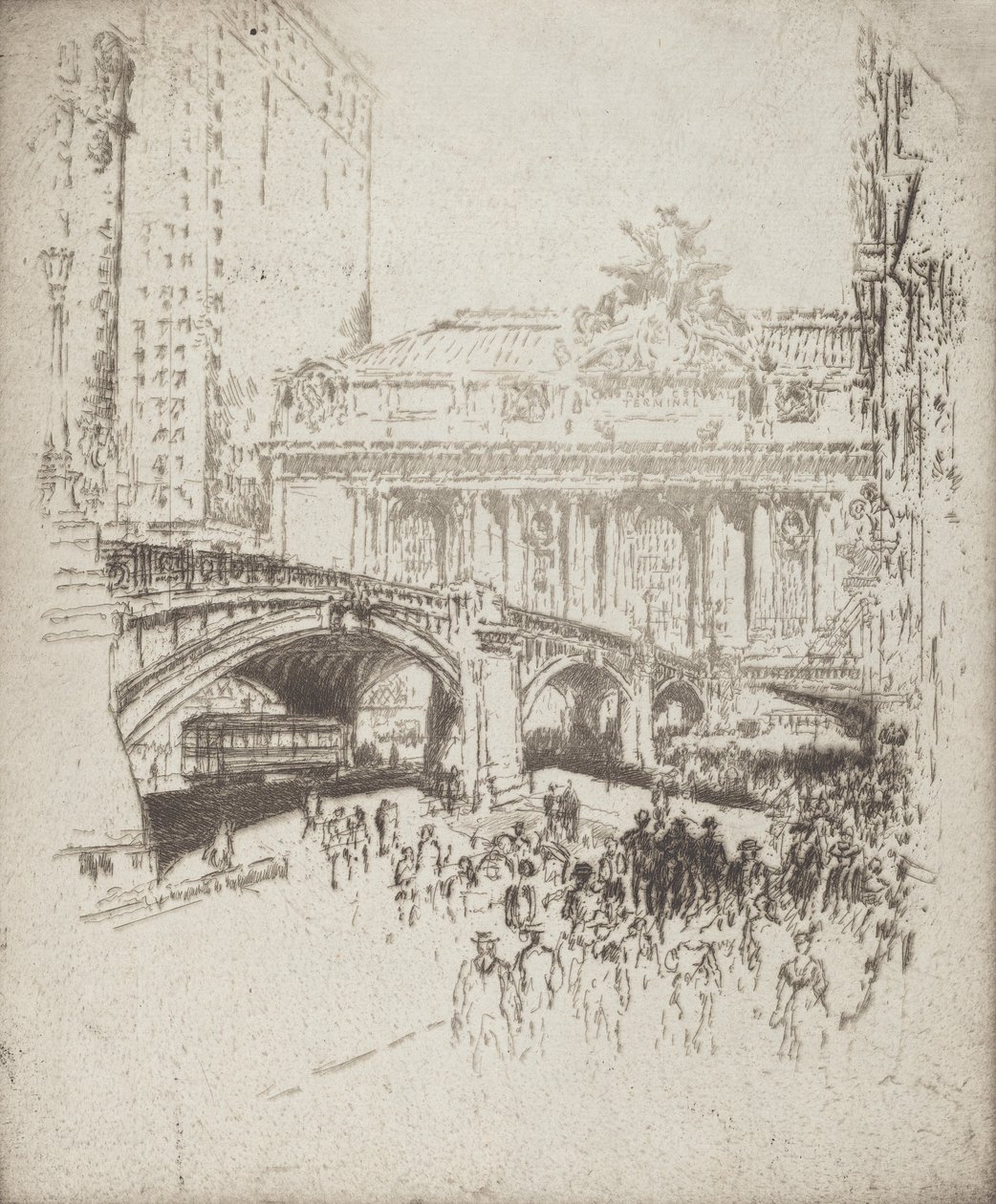 The Approach to the Grand Central ، نيويورك ، 1919. بواسطة جوزيف بينيل
