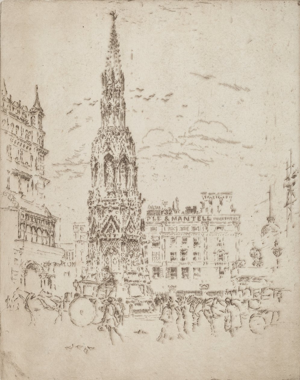 The Elinor Cross ، أمام محطة سكة حديد Charing Cross ، 1906. بواسطة جوزيف بينيل