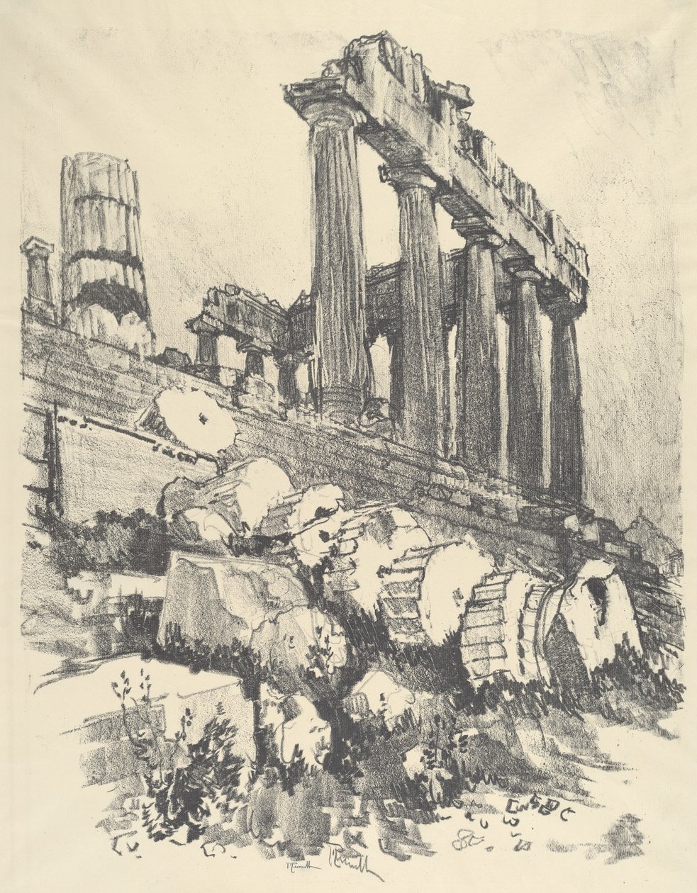 العمود الساقط ، أثينا ، 1913. بواسطة جوزيف بينيل
