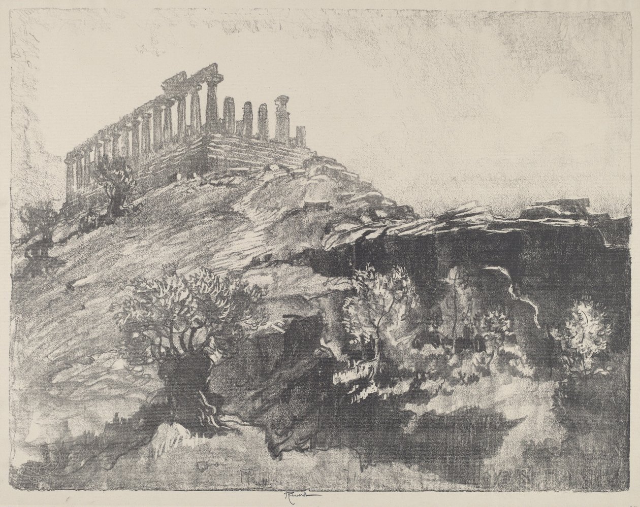 معبد كونكورد على الحائط ، جيرجينتي ، 1913. بواسطة جوزيف بينيل