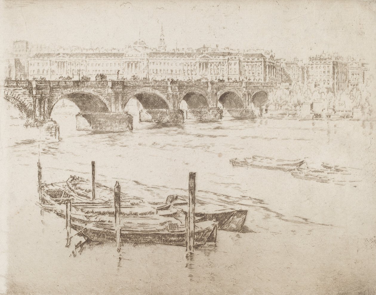 جسر واترلو ومنزل سومرست ، 1905. بواسطة جوزيف بينيل