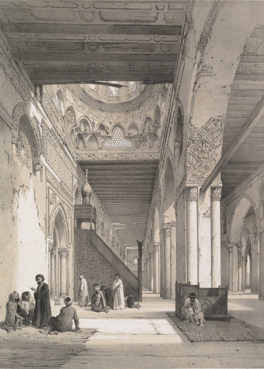 12- من الداخل مسجد ابن طولون ، 1843. بواسطة جوزيف فيليبرت جيرولت دي برانجي