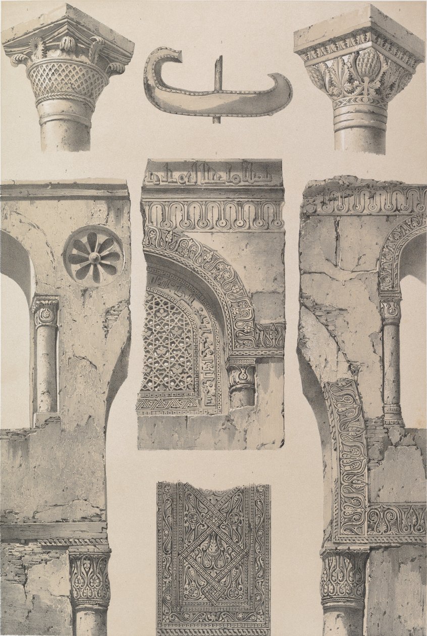 13. التفاصيل مسجد ابن طولون 1843. بواسطة جوزيف فيليبرت جيرولت دي برانجي
