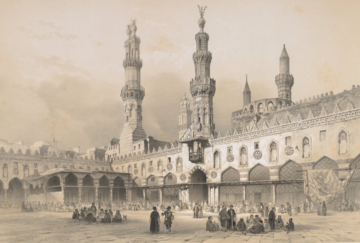 22- باحة مسجد الأحزر بالقاهرة 1843. بواسطة جوزيف فيليبرت جيرولت دي برانجي