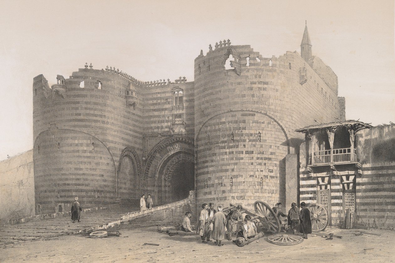 56. بوابة القلعة ، القاهرة ، 1843. بواسطة جوزيف فيليبرت جيرولت دي برانجي
