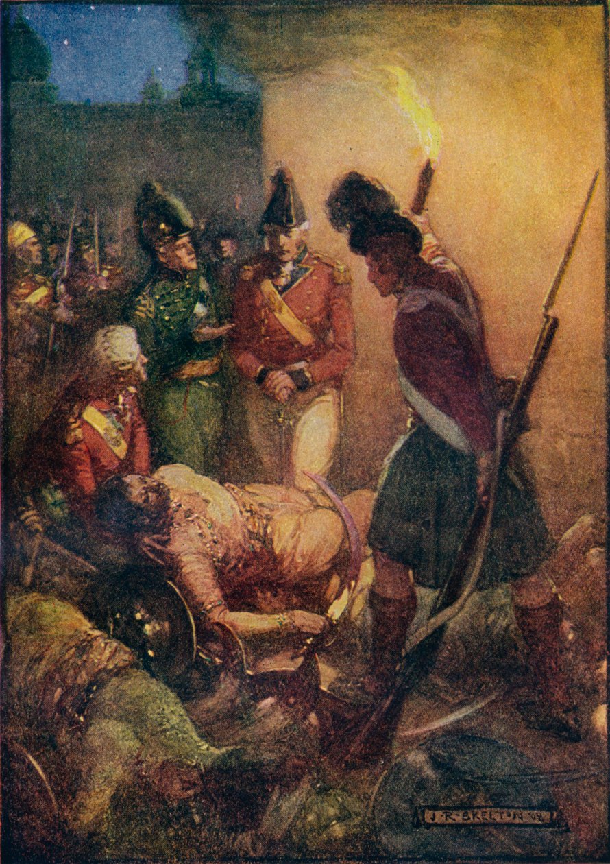 تم العثور على جسد سلاطين Tippoo مدفونًا تحت أتباعه ، 1908 ، c1920. بواسطة جوزيف راتكليف سكيلتون