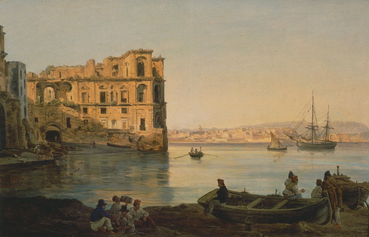 فيلا دونانا في الخلفية في شيا ، نابولي ، بقلم جوزيف ريبيل (1787-1828) ، إيطاليا بواسطة جوزيف متمرد
