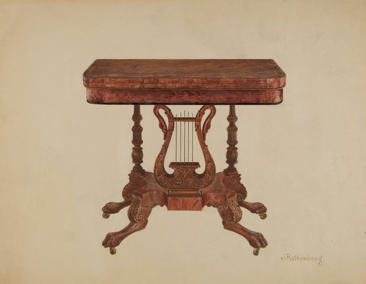 الجدول Lyre Pedestal ، 1936. بواسطة جوزيف روتنبرغ