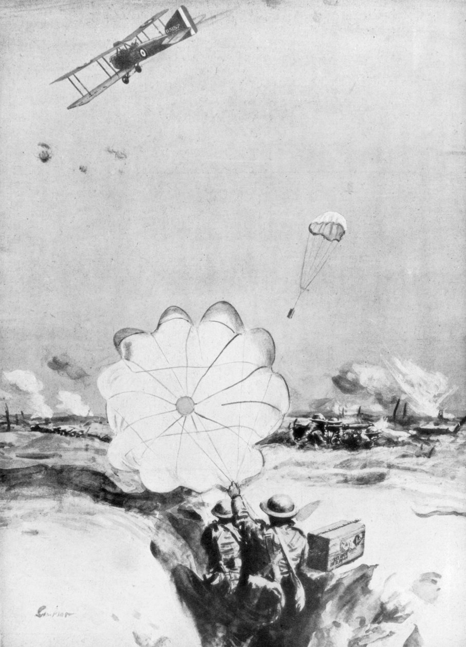 طائرة تمد الذخيرة للخط الأمامي البريطاني ، الحرب العالمية الأولى ، 1914-1918 1926 بواسطة جوزيف سيمبسون
