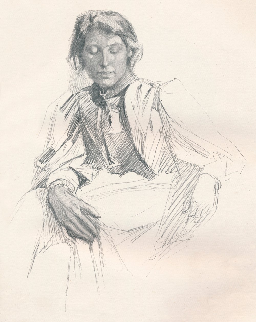 "Study in Lead Pencil"، c1897 بواسطة جوزيف سيدال
