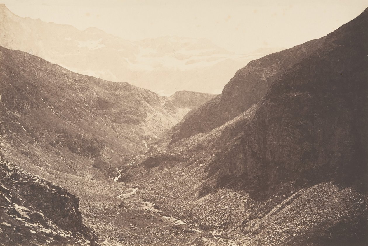 Gorge d'Estaubé مأخوذ من شرفات المراقبة في Héas ، St-Sauveur ، 1853. بواسطة جوزيف فيجييه