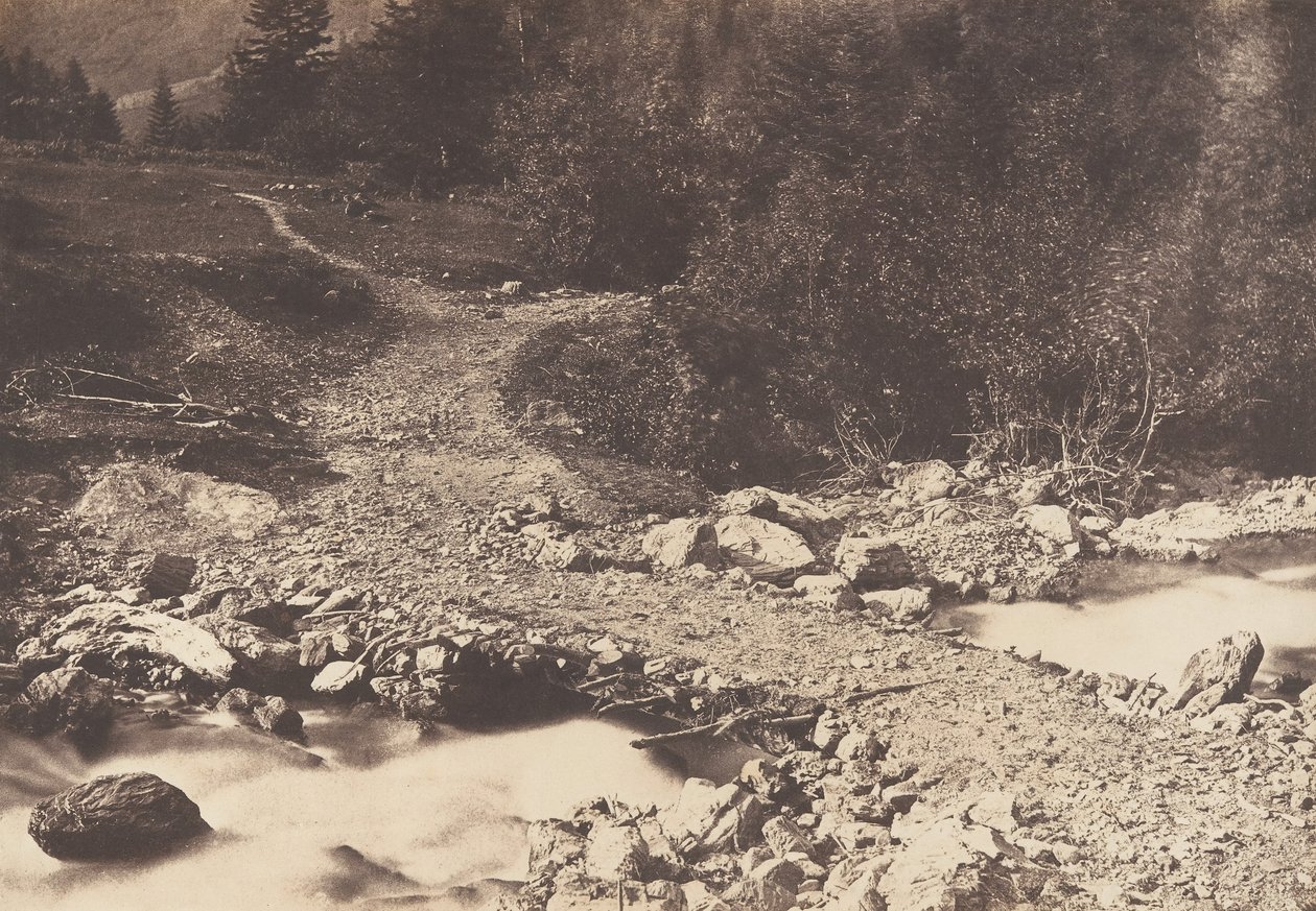 جسر سليت مأخوذ في طريق العودة من شلال باريس ، لوشون ، 1853. بواسطة جوزيف فيجييه