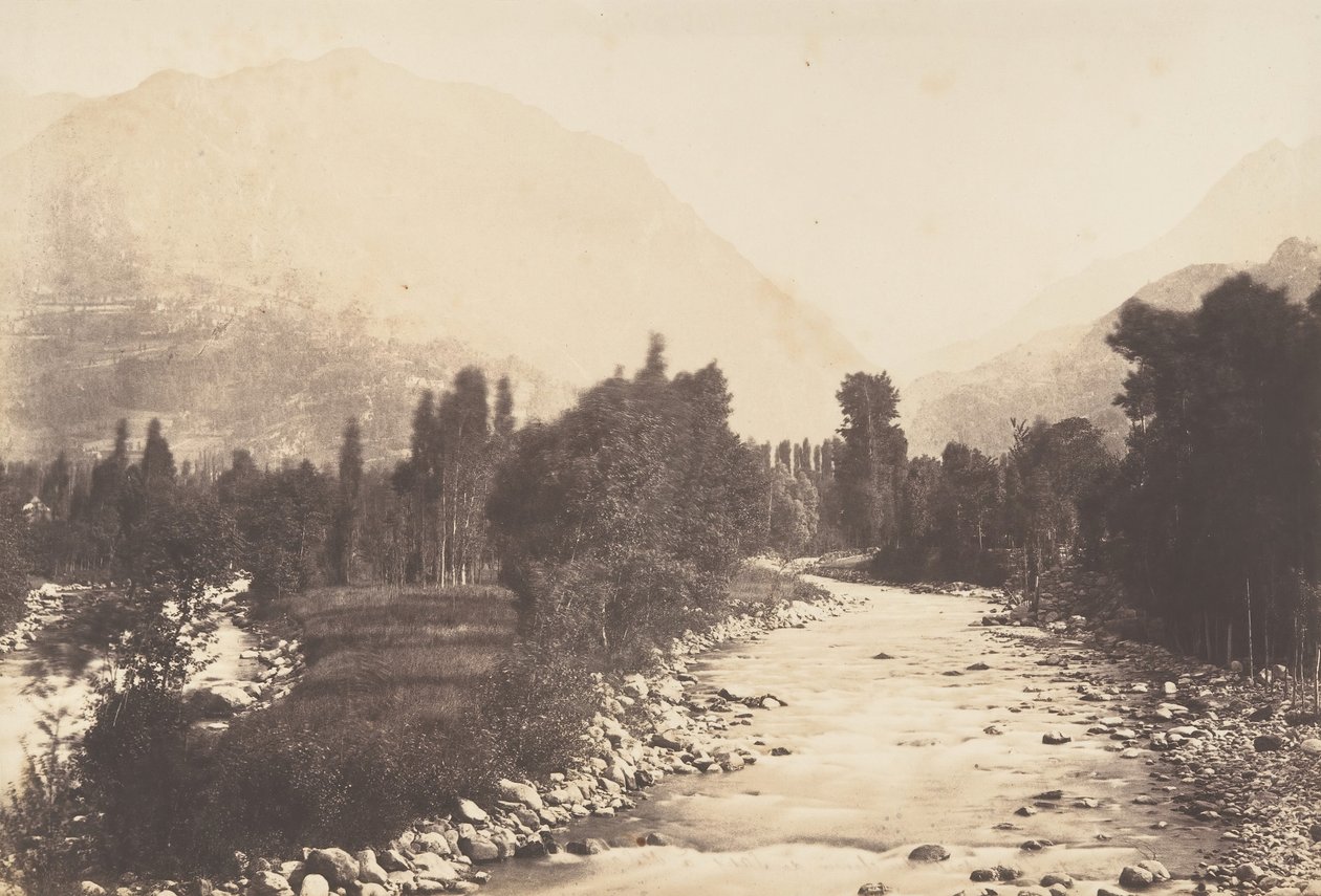 وادي لور مأخوذ من Chemin de Sasie إلى St-Sauveur ، 1850. بواسطة جوزيف فيجييه
