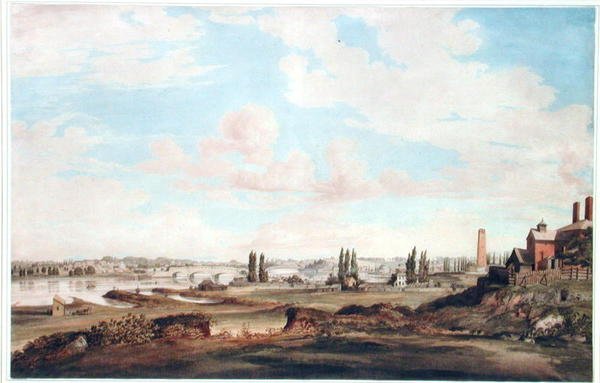 منظر لفيلادلفيا ونهر شيلكيل ، حوالي عام 1816 (ألوان مائية على ورق) بواسطة جوزيف واتسون