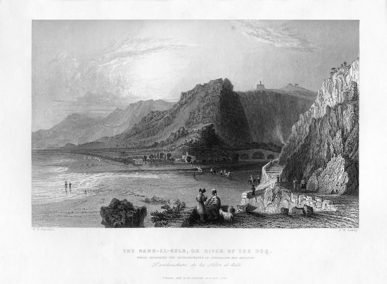 The Nahr-El-Kelb Dog River, Lebanon, 1841. بواسطة جوزيف ويلسون لوري