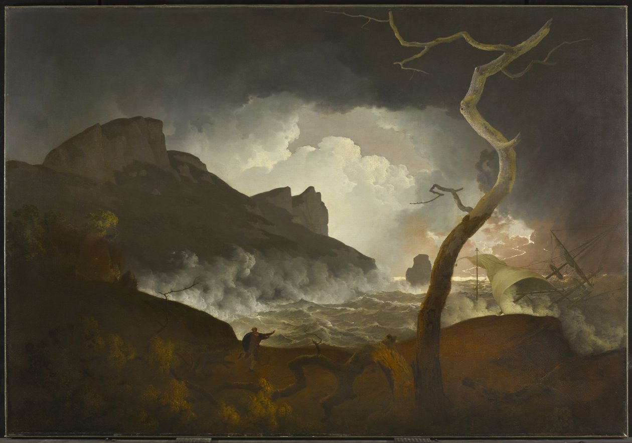 أنتيجونوس في العاصفة (الفصل الثالث ، المشهد الثالث ، من حكاية شكسبيرز في الشتاء) ، 1790-92 بواسطة جوزيف رايت من ديربي
