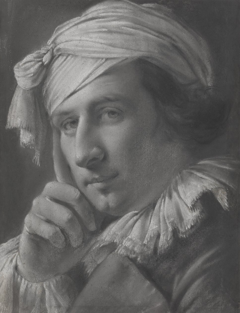 صورة لرجل ، حوالي عام 1768 (طباشير وفحم على ورق) بواسطة جوزيف رايت من ديربي