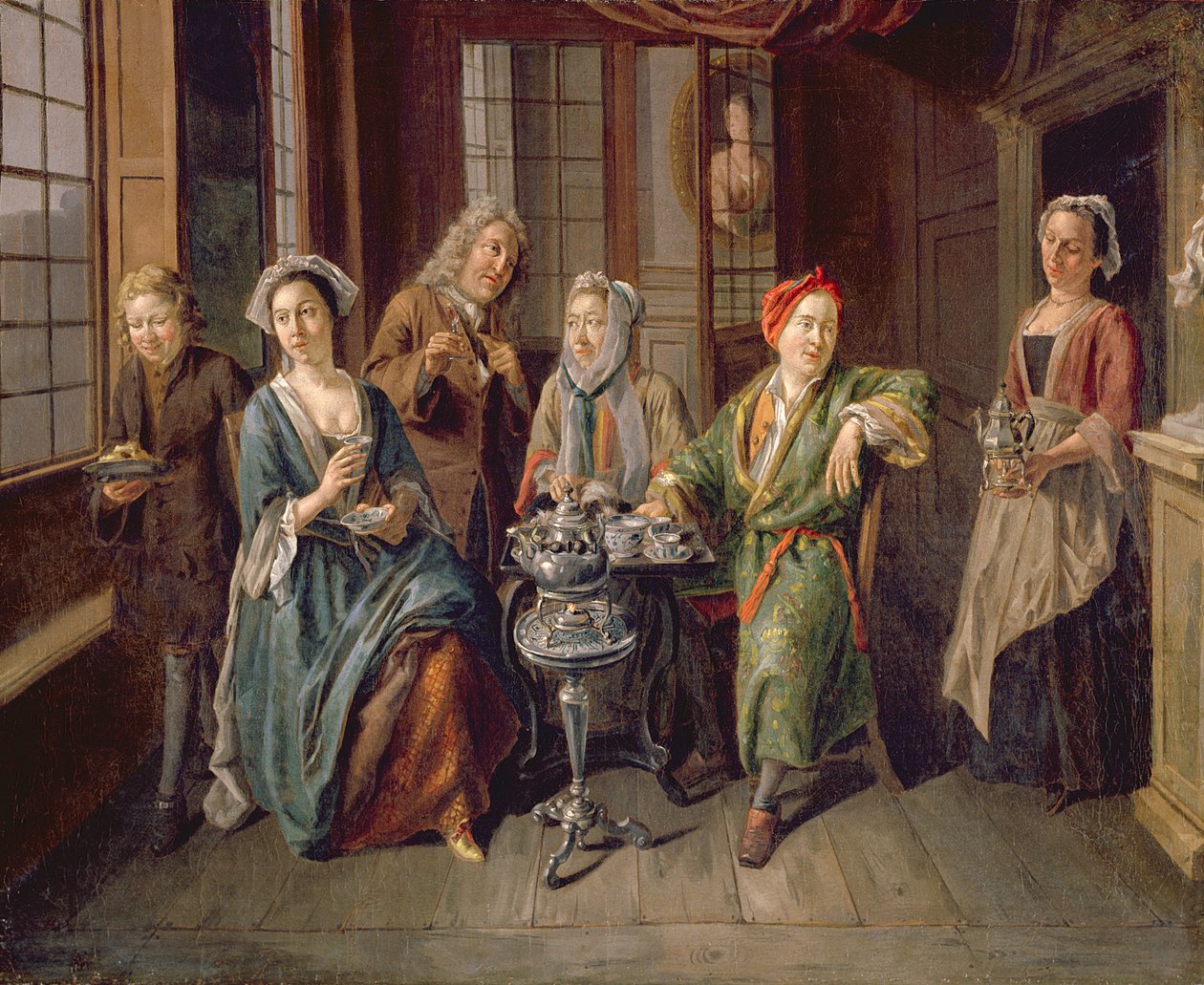 حفلة شاي ، حوالي عام 1720 (زيت على قماش) بواسطة جوزيف فان أكين