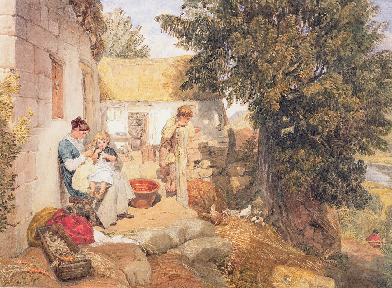 أكواخ بالقرب من سيموندس يات مع أرقام قطرية ، 1825 بواسطة جوشوا كريستال