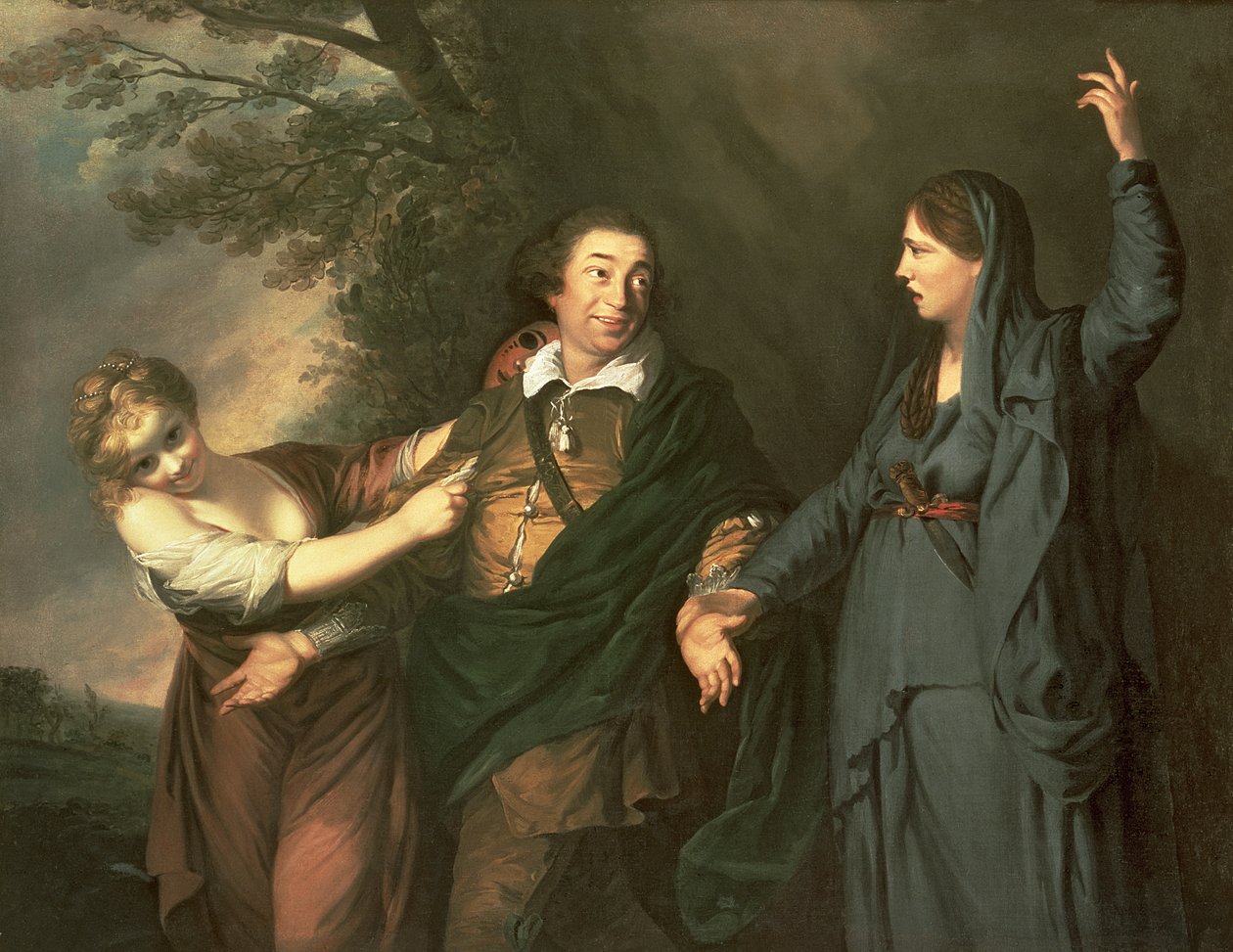 ديفيد جاريك (1717-79) بين موسمي المأساة والكوميديا 1760-61 بواسطة جوشوا رينولدز