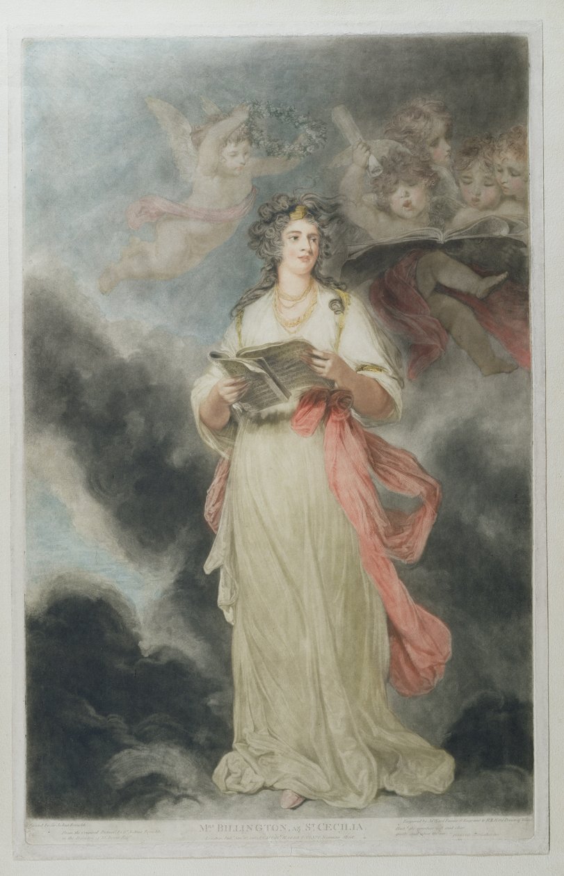 إليزابيث بيلينجتون (1768-1818) مثل سانت سيسيليا ، نقشها جيمس وارد (1769-1859) ، 1803 بواسطة جوشوا رينولدز