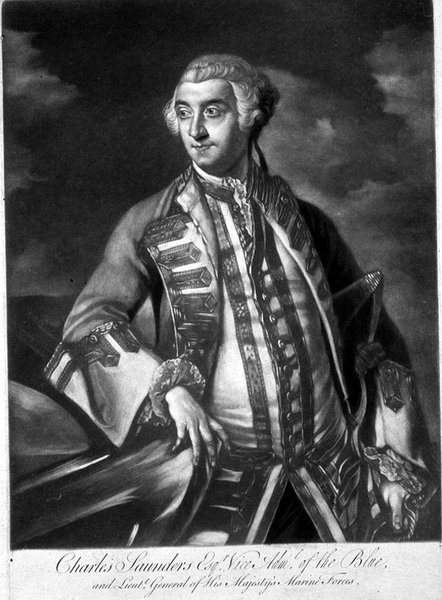 صورة للأدميرال السير تشارلز سوندرز (1713-175) نائب أميرال السرب الأزرق ، نقشها جيمس مكاردل (1729-1765) (نقش) بواسطة جوشوا (بعد) رينولدز